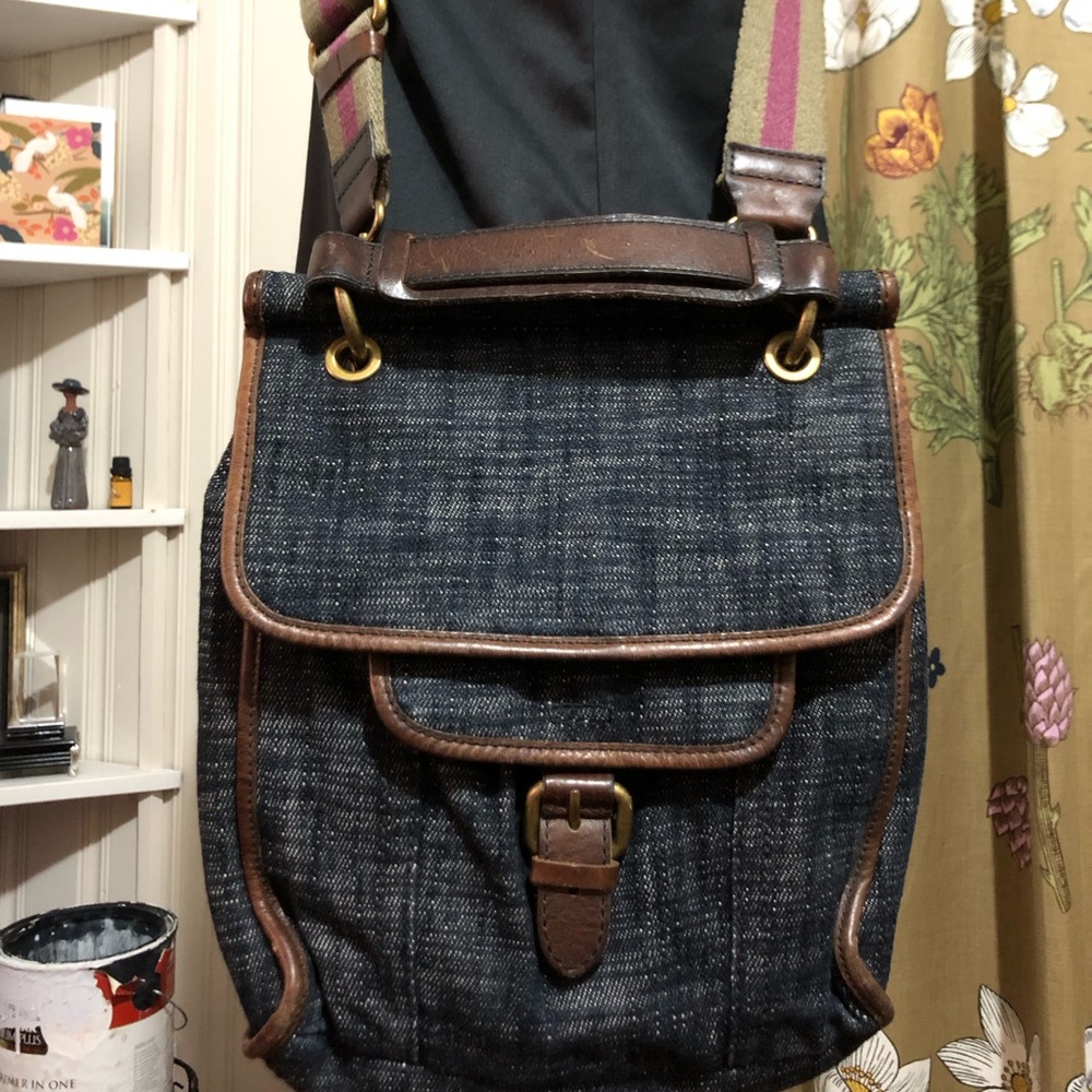 Fossil Twill leather Long Live Vintage 1954 crossbody purse